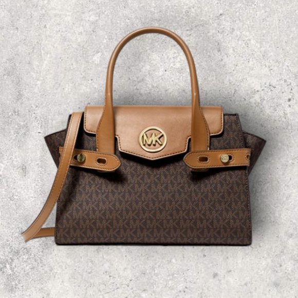 MICHAEL KORS Carmen Medium Logo, Belted Satchel- NWT - Picture 1 of 12